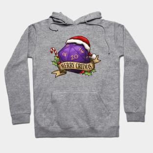 D20 Merry Critmas Dice Purple Hoodie